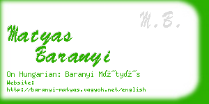 matyas baranyi business card